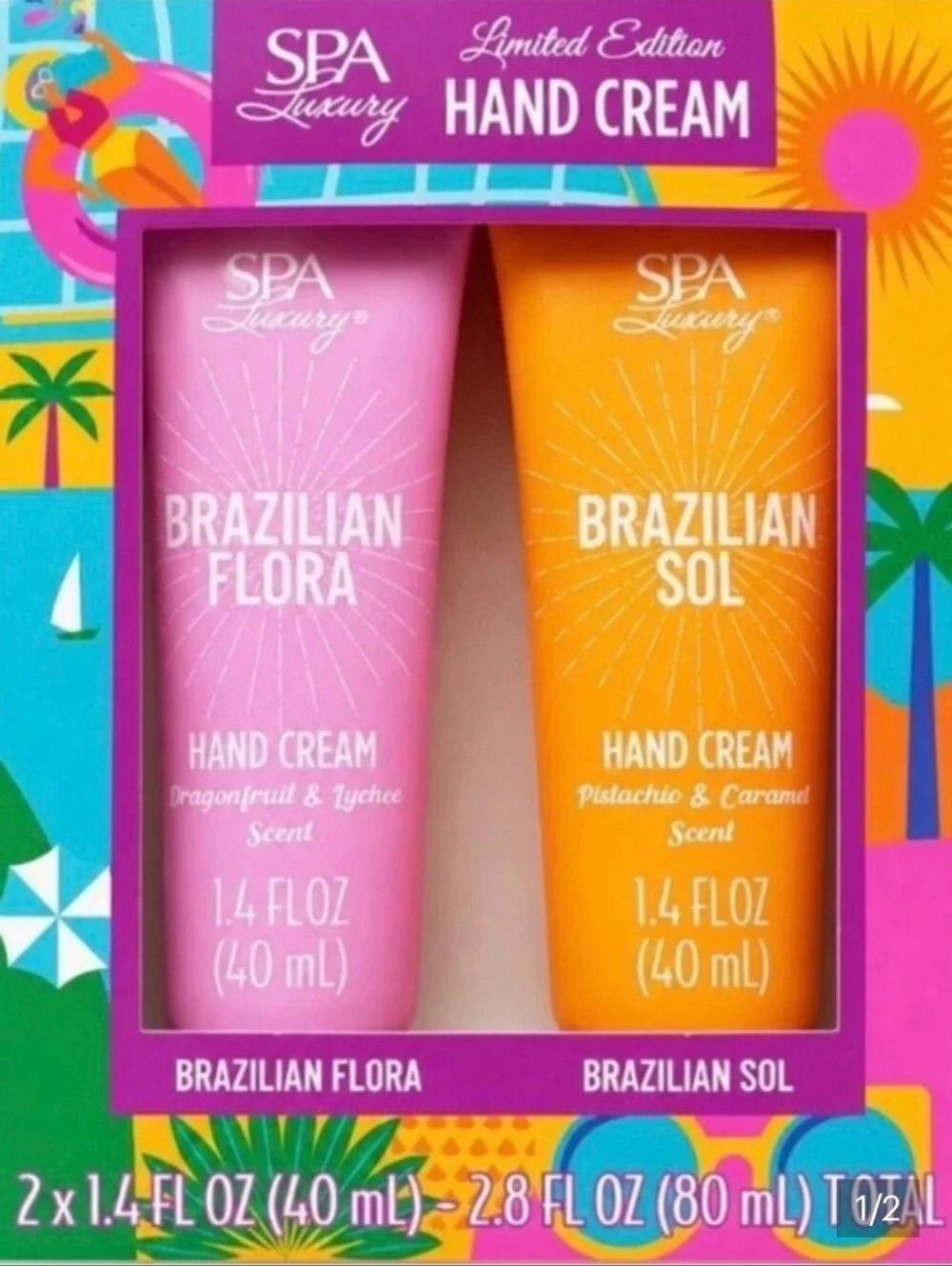 Brazilian Flora & Brazilian Sol Hand Cream Duo - Pink & Orange